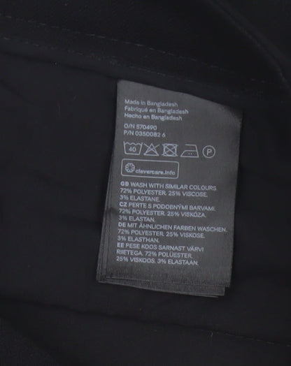 H&M Women Black Slim Trousers Size 4 Polyester Blend Workwear