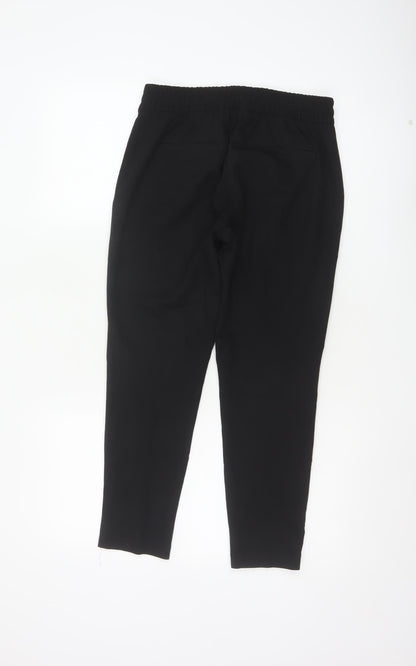Next Womens Black Tapered Trousers Size 6 Polyester Blend