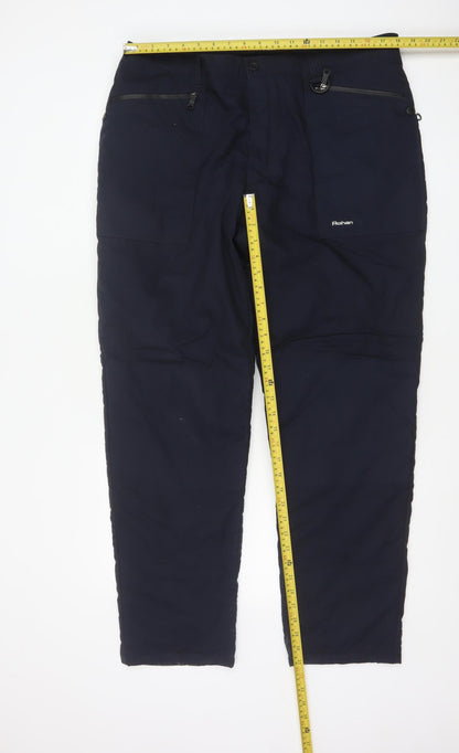Rohan Men's Blue 38R Cargo Travel Trousers Polyester Cotton