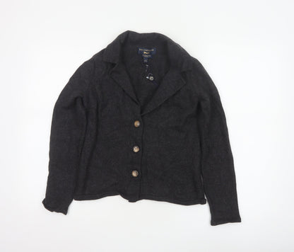 Paul Costelloe Women Black Merino Wool Cardigan UK 14 Large