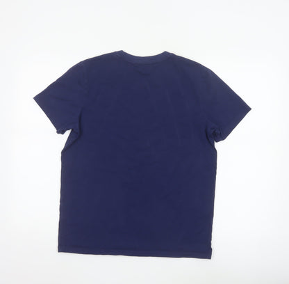 Skechers Men's Blue Cotton Crew Neck Short Sleeve T-Shirt M