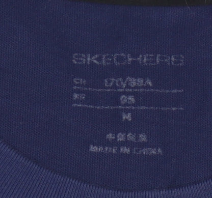 Skechers Men's Blue Cotton Crew Neck Short Sleeve T-Shirt M