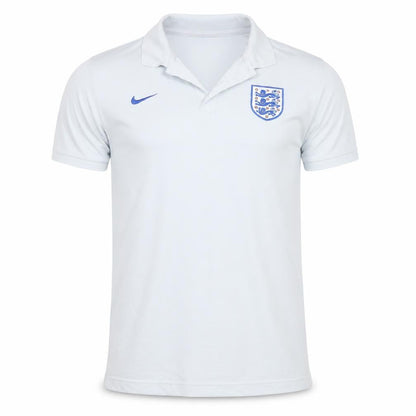 Nike England White Polo Shirt Men's L Cotton Football Top