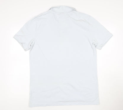 Nike England White Polo Shirt Men's L Cotton Football Top