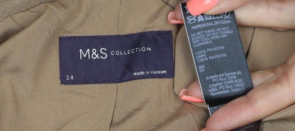 Marks and Spencer Women's Beige Long Overcoat Size 24