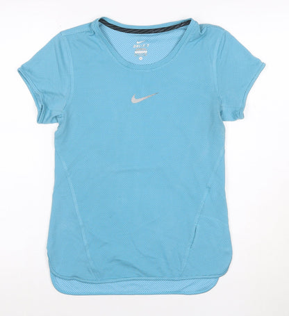 Nike Women Blue Dri-FIT Running T-Shirt Size S Lightweight