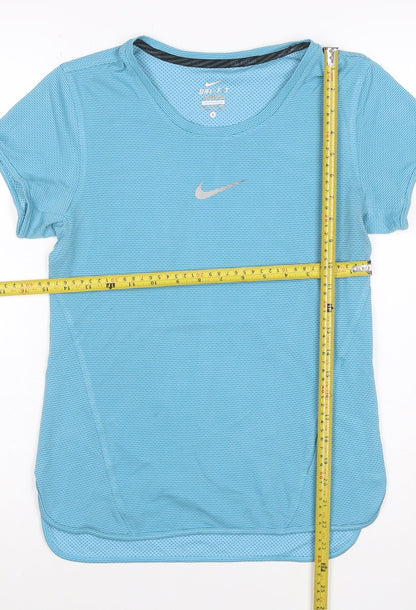 Nike Women Blue Dri-FIT Running T-Shirt Size S Lightweight