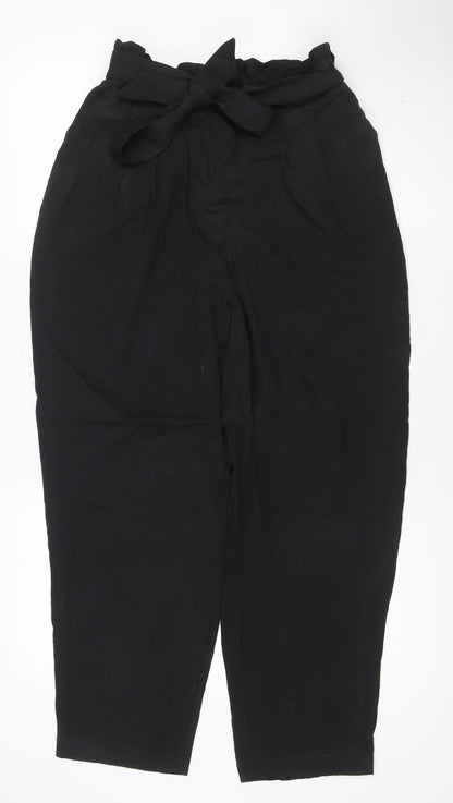 Monki Women’s Black Paperbag High Waist Trousers Size S