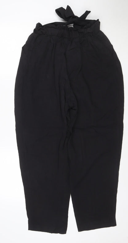 Monki Women’s Black Paperbag High Waist Trousers Size S