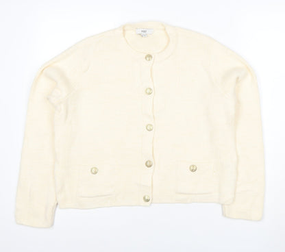 Marks and Spencer Women's Ivory Knit Button Cardigan Size S