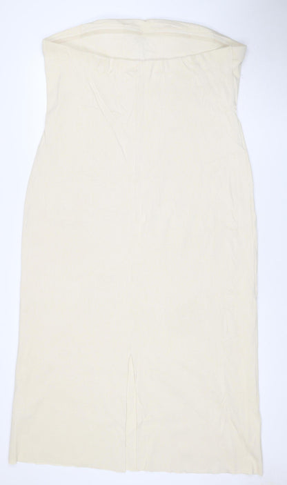 Marks and Spencer Women Beige Size 22 Bodycon Knee Length Sleeveless Dress