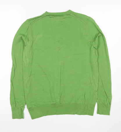 Marks and Spencer Women Green Merino Wool Crew Neck Jumper Size 8