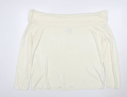Marks and Spencer Women's Ivory Cowl Neck Long Sleeve Jumper Size 22