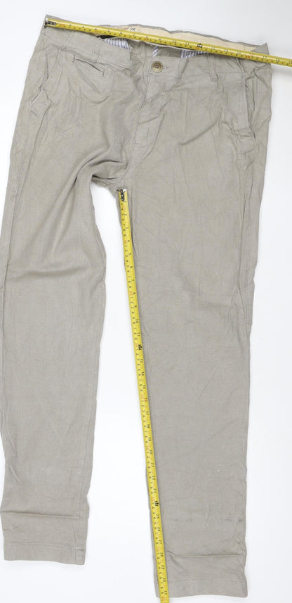 Knowledge Cotton Apparel Men's Beige Chino Trousers W36 L32