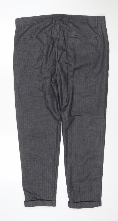 MAWHY Men's Grey Dress Pants Size 36 Regular Fit Trousers