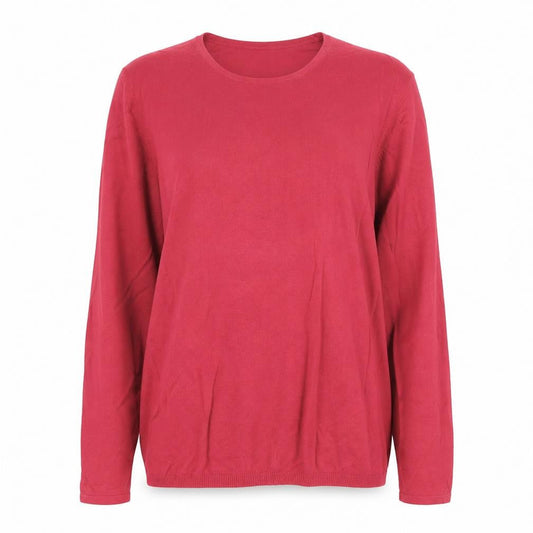 Reiss Women's Red Cotton Wool Crew Neck Long Sleeve Jumper Size S