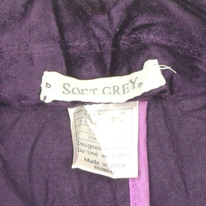 Soft Grey Women's Purple Velvet Blazer Jacket Size 14