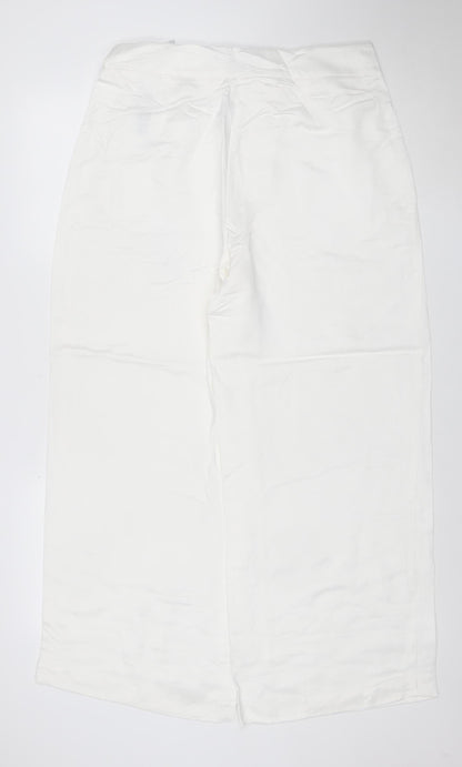 Marks and Spencer Autograph Women’s White Linen Blend Wide-Leg Trousers Size 14
