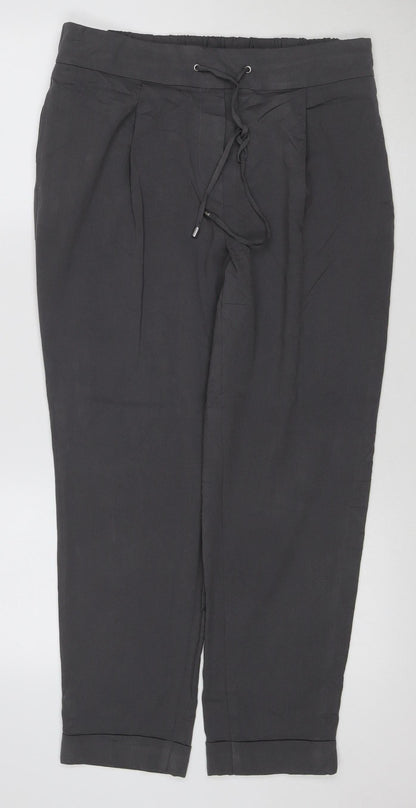 Marks and Spencer Women’s Grey Regular Tapered Crepe Trousers Size 14