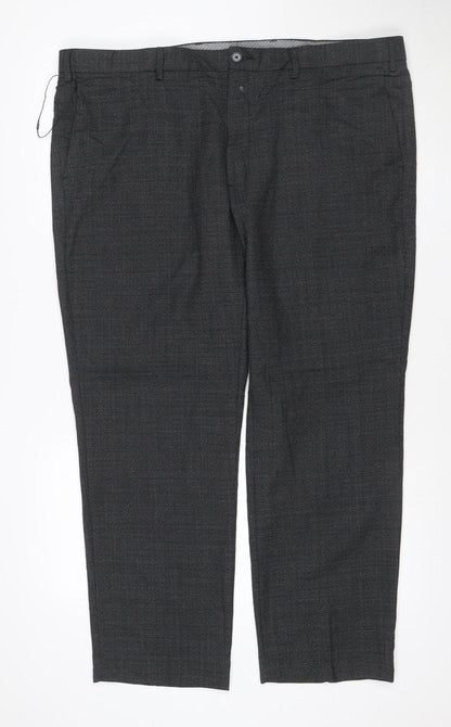 Marks and Spencer Men's Grey Wool Blend Regular Fit Dress Pants 42 Short