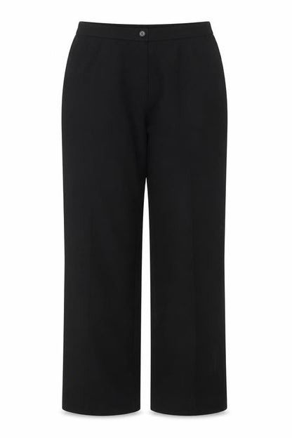 Marks and Spencer Women Black UK 18 Short Polyester Straight Trousers