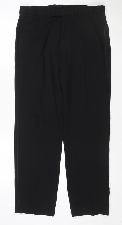 Marks and Spencer Womens Black Wool Blend Regular Dress Pants 34in Waist