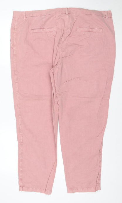 Marks and Spencer Women Pink Straight Cotton Jeans Size 22