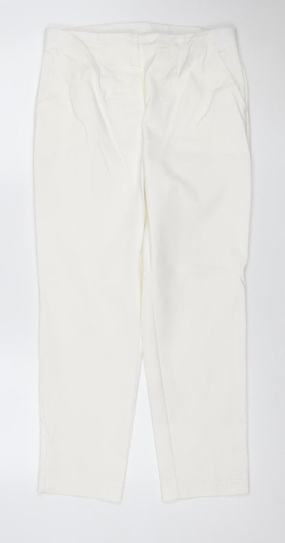 Marks and Spencer Women’s Ivory Slim Fit Stretch Trousers Size 12