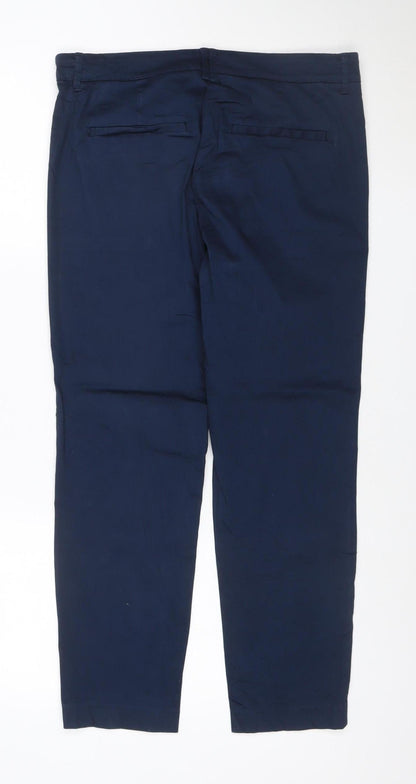 Marks and Spencer Womens Blue Chino Trousers Size 12 Regular Fit