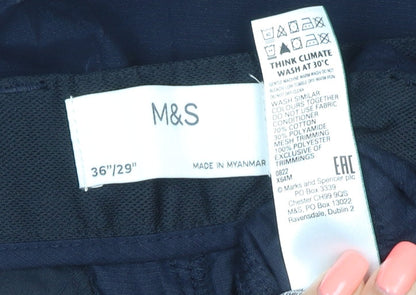 Marks and Spencer Men’s Black 36 Regular Cargo Convertible Trousers