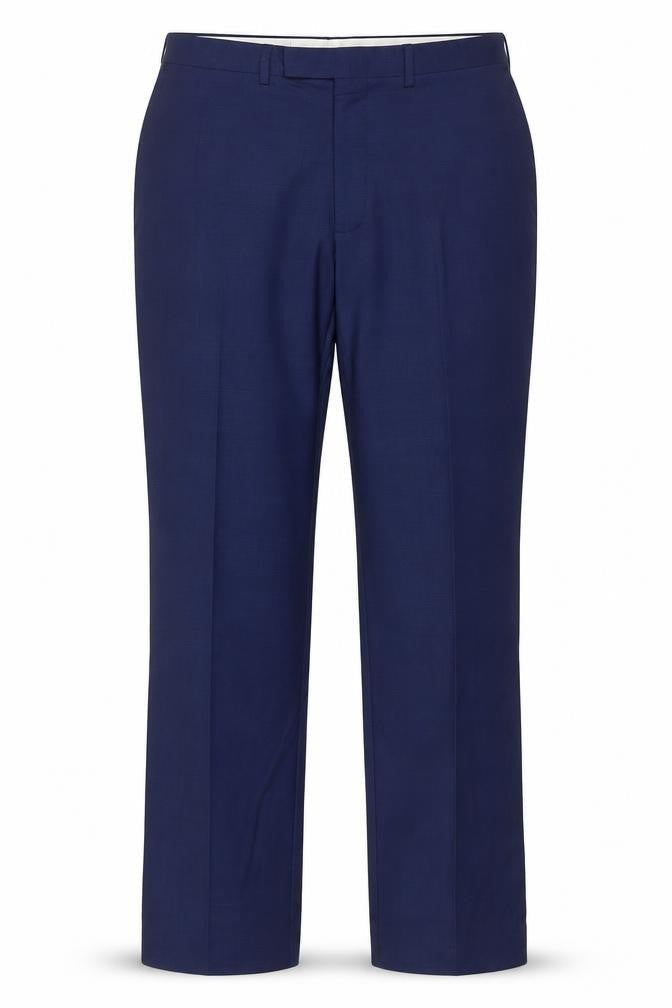 Marks and Spencer Men's Blue Wool Blend Tailored Dress Trousers 34W 33L