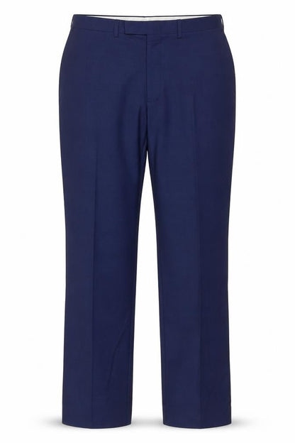 Marks and Spencer Men's Blue Wool Blend Tailored Dress Trousers 34W 33L