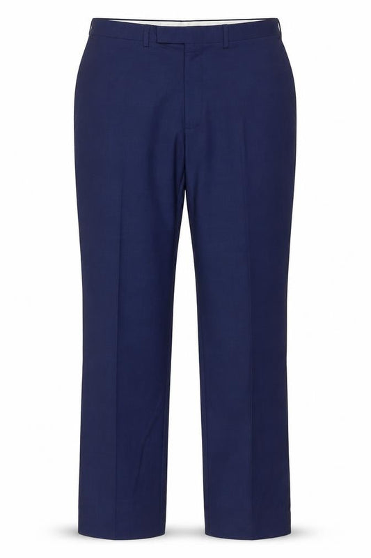 Marks and Spencer Men's Blue Wool Blend Tailored Dress Trousers 34W 33L
