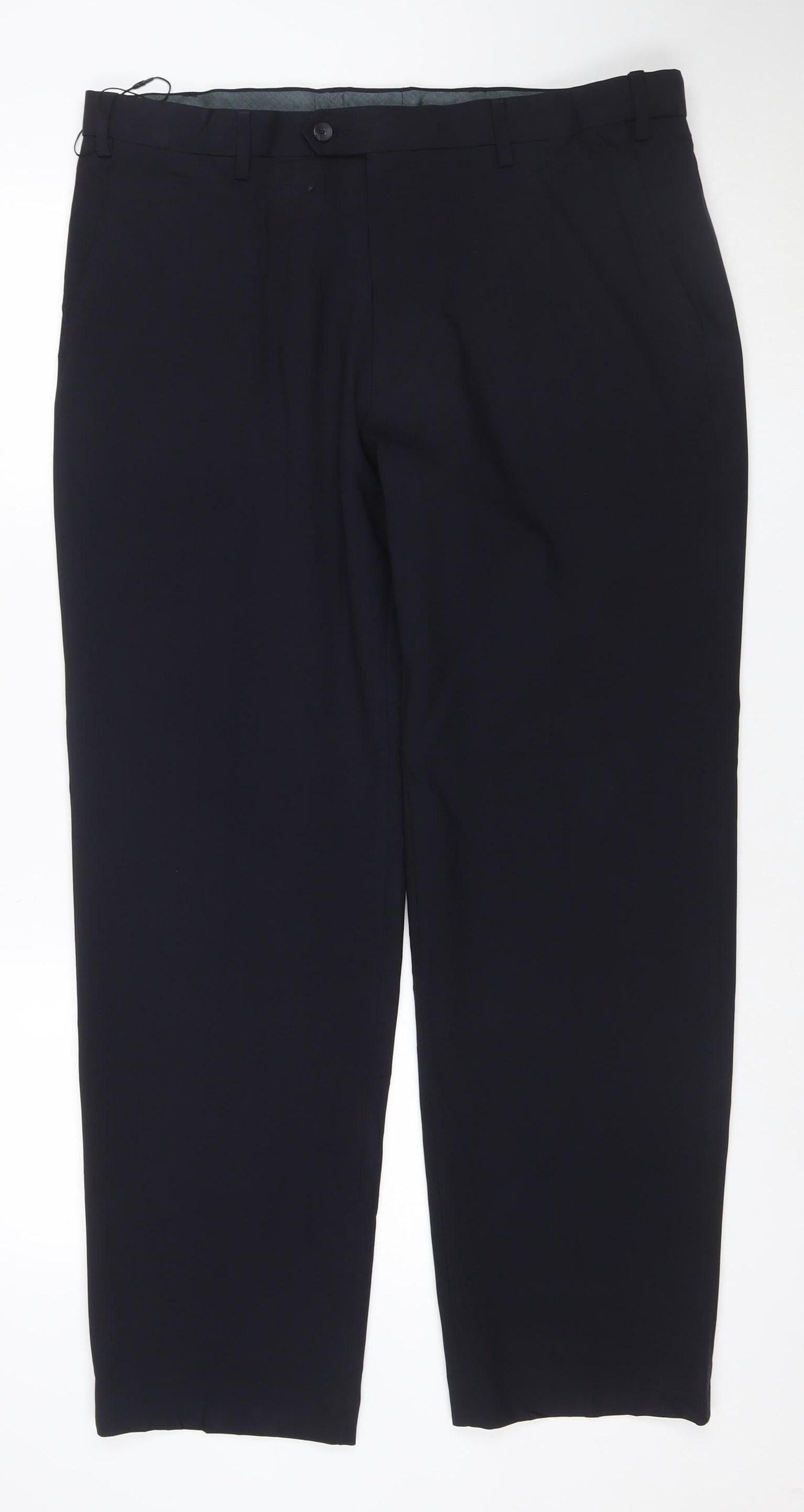 Marks and Spencer Men's Black Regular Fit 38x31 Dress Trousers