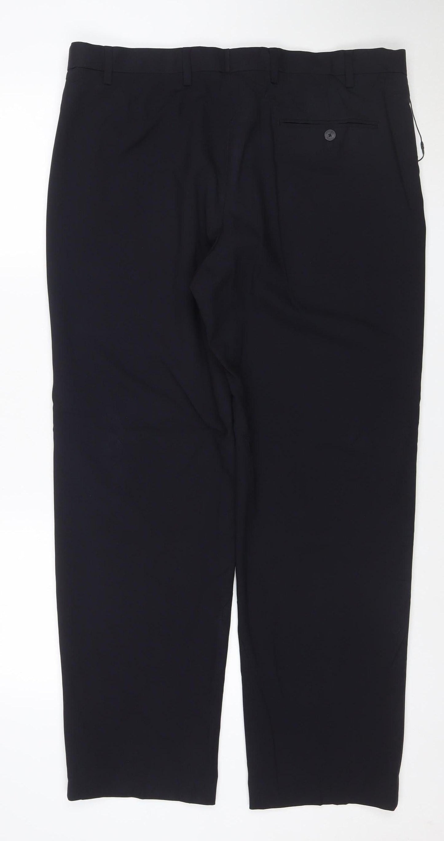 Marks and Spencer Men's Black Regular Fit 38x31 Dress Trousers