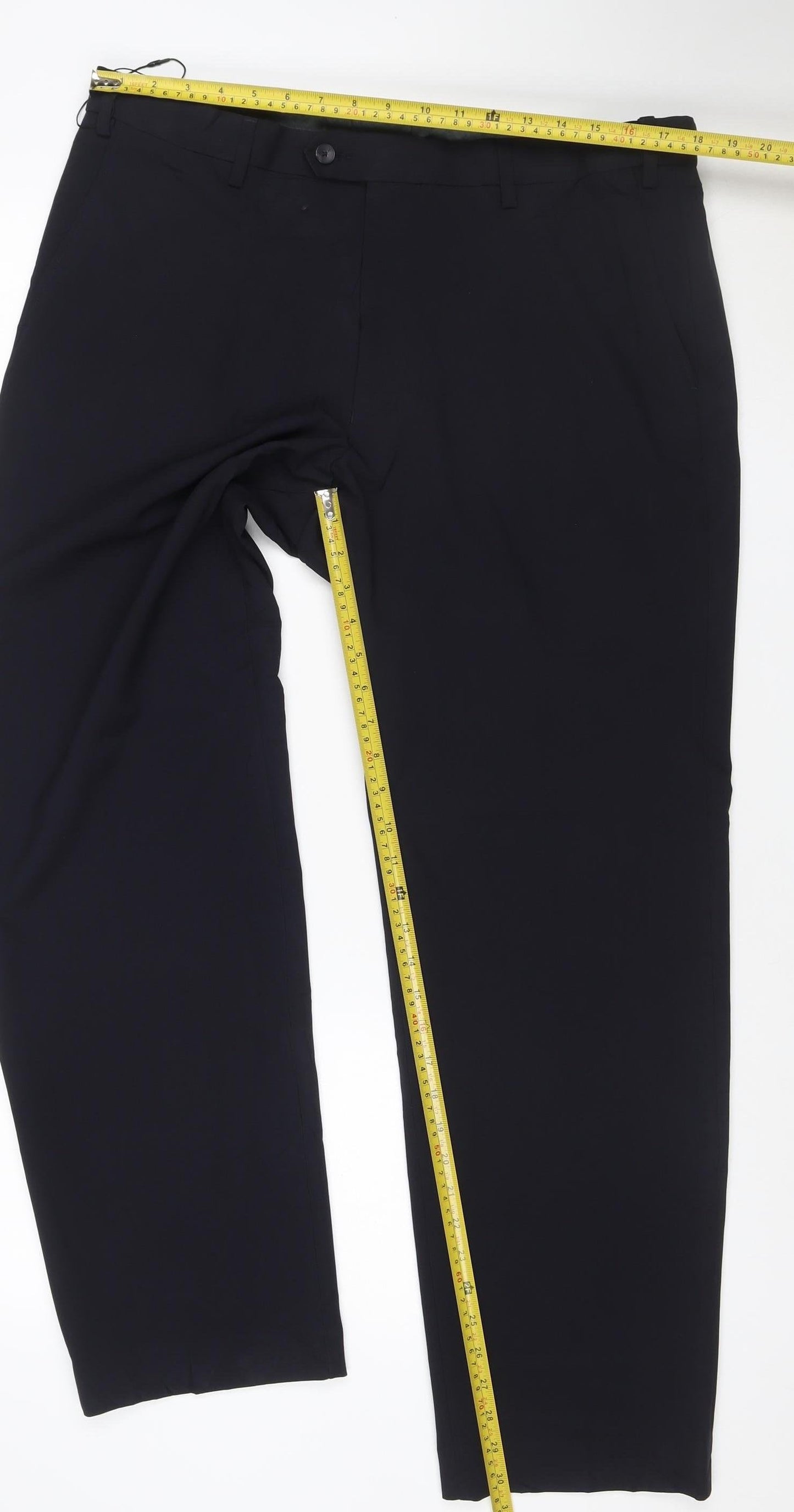 Marks and Spencer Men's Black Regular Fit 38x31 Dress Trousers