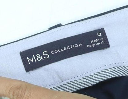Marks and Spencer Women Navy Blue Size 12 Straight Chino Trousers