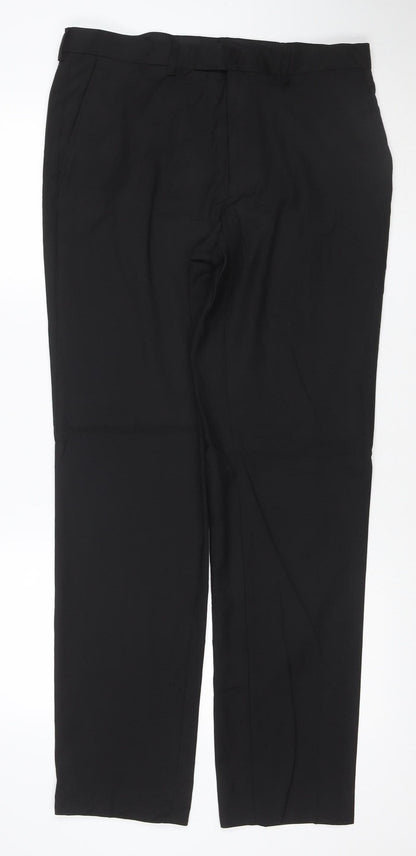 Marks and Spencer Men's Black Slim Fit Dress Trousers 34x33