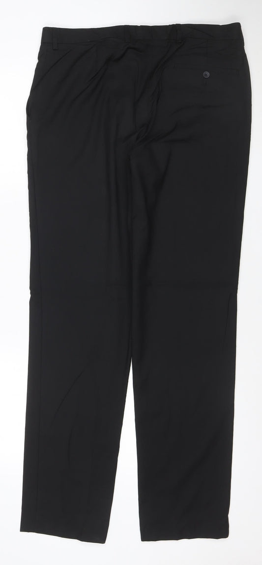 Marks and Spencer Men's Black Slim Fit Dress Trousers 34x33