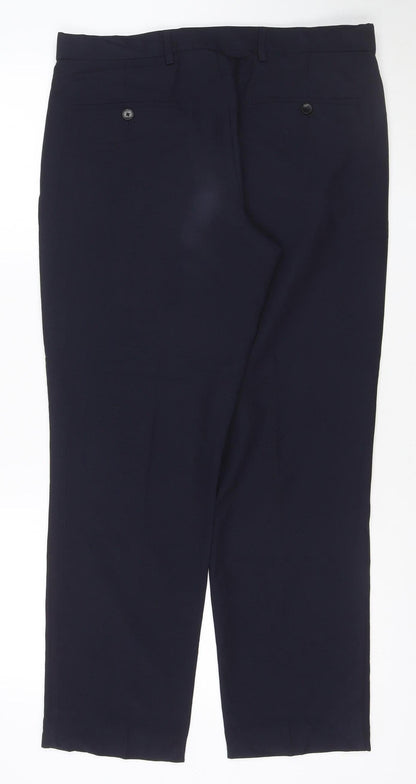 Marks and Spencer Men's Black 34S Regular Fit Dress Trousers
