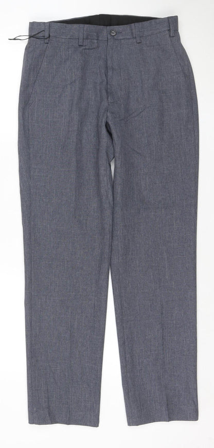 Marks and Spencer Men's Grey Regular Fit Chino Trousers 30in Waist