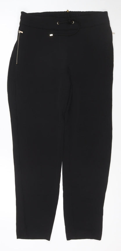 Wallis Women’s Black UK 10 Tapered Trousers with Zip Detail