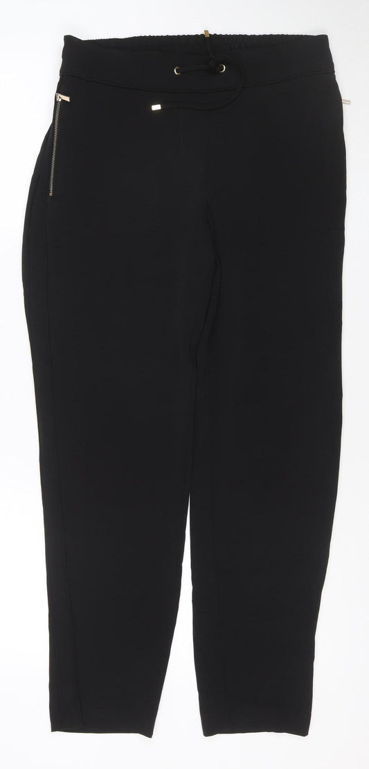 Wallis Women’s Black UK 10 Tapered Trousers with Zip Detail