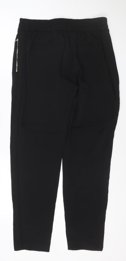 Wallis Women’s Black UK 10 Tapered Trousers with Zip Detail