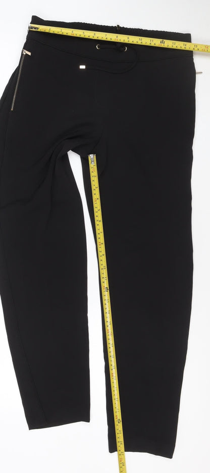Wallis Women’s Black UK 10 Tapered Trousers with Zip Detail