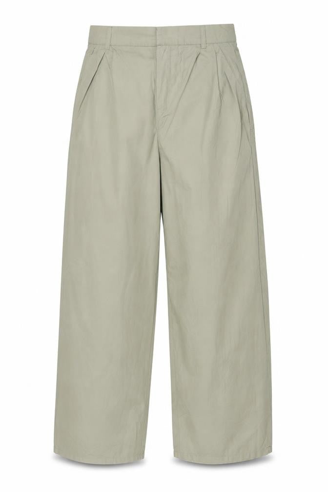 Pull & Bear Men's Beige Wide-Leg Viscose Cotton Trousers Size S
