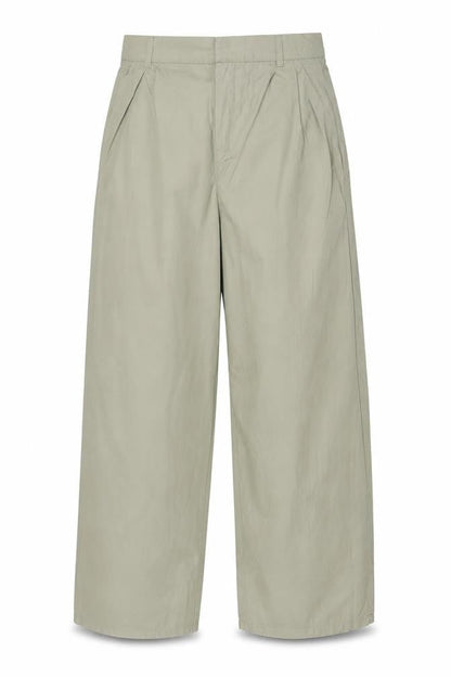 Pull & Bear Men's Beige Wide-Leg Viscose Cotton Trousers Size S
