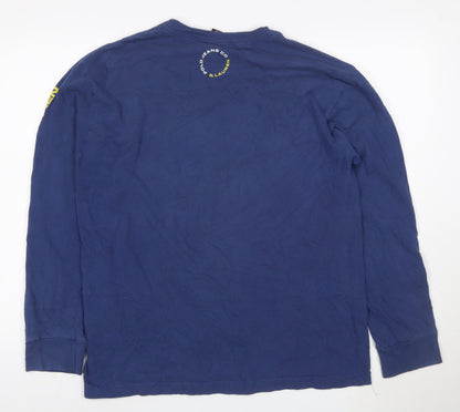 Ralph Lauren Men’s Blue Long Sleeve Logo Cotton T-Shirt M