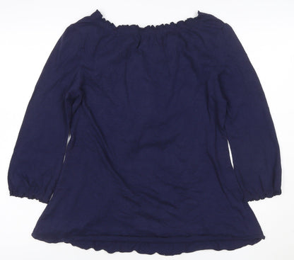 Marks and Spencer Women's Navy 100% Cotton Bohemian Tunic Top UK 12