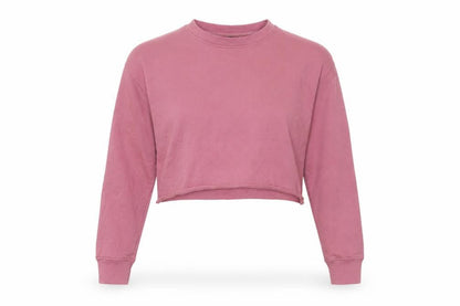 I Saw It First Women Pink Cropped Pullover Sweatshirt UK 8
